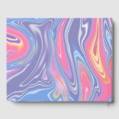 Retro 60er Psychedelic Abstrakt Pastel Pattern Gästebuch (Rückseite)