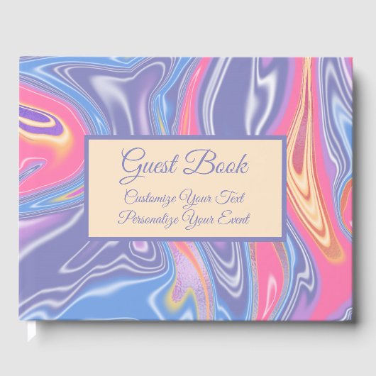 Retro 60er Psychedelic Abstrakt Pastel Pattern Gästebuch (Vorderseite)