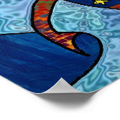 Retro 60er Psychedelic am Beach Print Poster (Ecke)