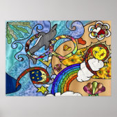 Retro 60er Psychedelic am Beach Print Poster (Vorne)