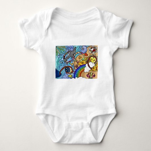 Retro 60er Psychedelic am Strand Geschenke Apparel Baby Strampler (Vorderseite)