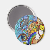 Retro 60er Psychedelic am Strand Geschenke Apparel Magnet (Vorderseite/Rückseite)