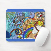 Retro 60er Psychedelic am Strand Geschenke Apparel Mousepad (Mit Mouse)
