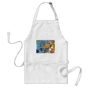 Retro 60er Psychedelic am Strand Geschenke Apparel Schürze
