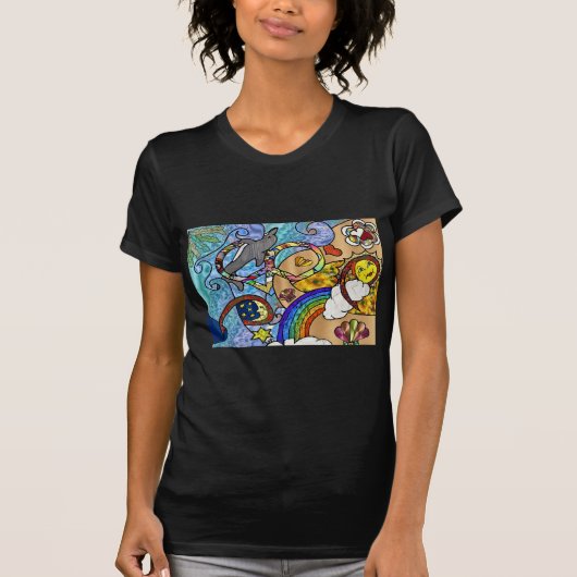 Retro 60er Psychedelic am Strand Geschenke Apparel T-Shirt (Vorderseite)