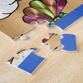 Retro 60er Psychedelic am Strand Puzzle (Seite)