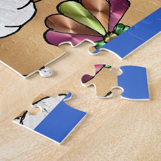 Retro 60er Psychedelic am Strand Puzzle (Seite)