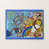 Retro 60er Psychedelic am Strand Puzzle (Horizontal)