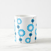 Retro 60er Psychedelic Aqua Floral Design Kaffeetasse (Mittel)