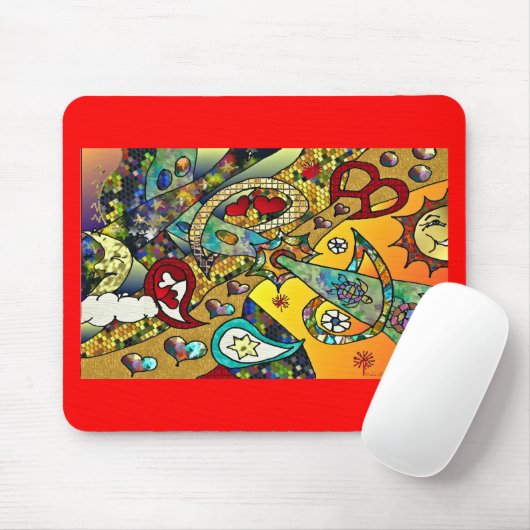 Retro 60er Psychedelic Cycle of Life Geschenke App Mousepad (Mit Mouse)