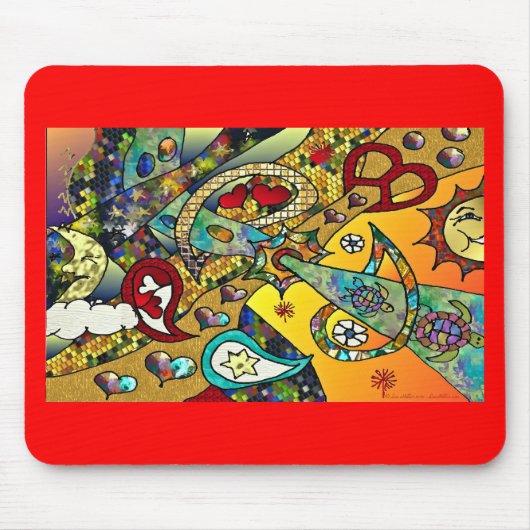 Retro 60er Psychedelic Cycle of Life Geschenke App Mousepad (Vorne)