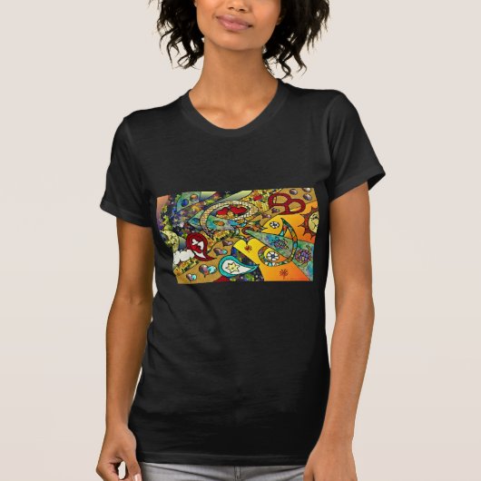 Retro 60er Psychedelic Cycle of Life Geschenke App T-Shirt (Vorderseite)