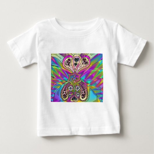 Retro 60er Psychedelic Hearts Blume Geschenke Appa Baby T-shirt (Vorderseite)