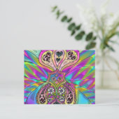 Retro 60er Psychedelic Hearts Blume Geschenke Appa Postkarte (Stehend Vorderseite)