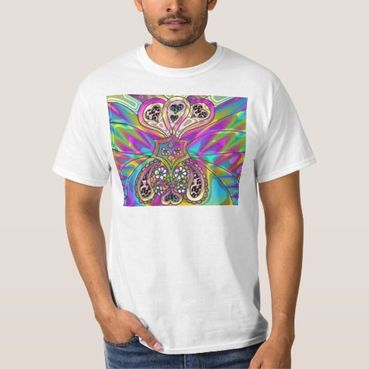 Retro 60er Psychedelic Hearts Blume Geschenke Appa T-Shirt (Vorderseite)