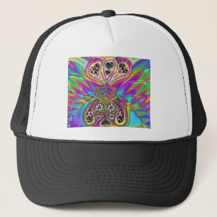 Retro 60er Psychedelic Hearts Blume Geschenke Appa Truckerkappe