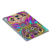 Retro 60er Psychedelic Hearts Blume Notebook Notizblock (Rechte Seite)