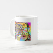 Retro 60er Psychedelic Hearts Paisley Gifts Appare Kaffeetasse (Vorderseite Links)