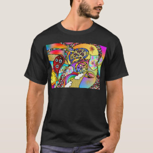 Retro 60er Psychedelic Hearts Paisley Gifts Appare T-Shirt