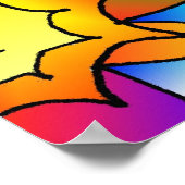 Retro 60er Psychedelic Hearts Paisley Print Poster (Ecke)