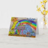 Retro 60er Psychedelic Magic Mushroom Card Karte (Gelbe Blume)
