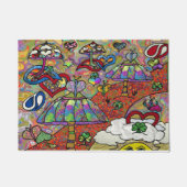 Retro 60er Psychedelic Magic Mushroom Door Mat Fußmatte (Vorderseite)