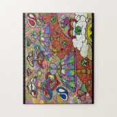 Retro 60er Psychedelic Magic Mushroom Puzzle (Vertikal)