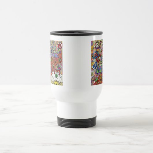 Retro 60er Psychedelic Magic Mushroom-Tasse Reisebecher (Mittel)