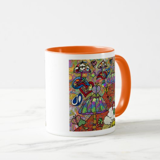 Retro 60er Psychedelic Magic Mushroom-Tasse Tasse (VorderseiteRechts)