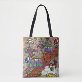 Retro 60er Psychedelic Magic Mushroom Tote Bag Tasche (Vorderseite)