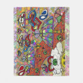 Retro 60er Psychedelic Magic Mushrooms Blanket Fleecedecke (Vorderseite)