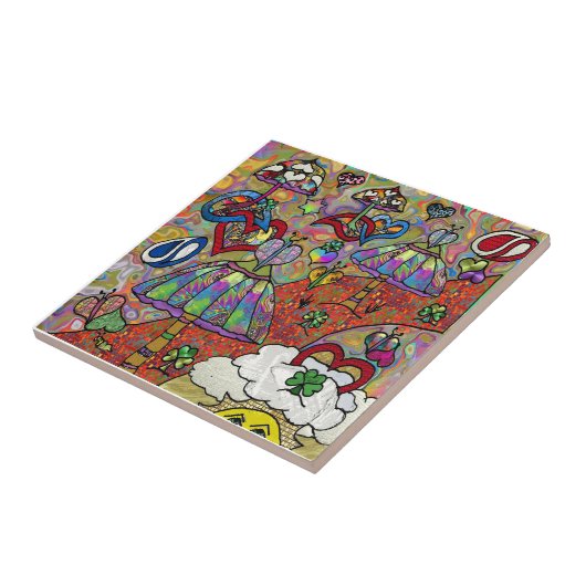 Retro 60er Psychedelic Magic Mushrooms Keramik Til Fliese (Seite)