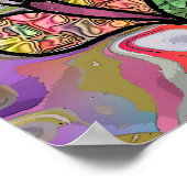 Retro 60er Psychedelic Magic Mushrooms Print Poste Poster (Ecke)