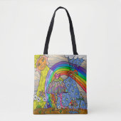 Retro 60er Psychedelic Magic Mushrooms Tote Bag Tasche (Vorderseite)