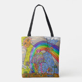 Retro 60er Psychedelic Magic Mushrooms Tote Bag Tasche (Rückseite)