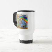 Retro 60er Psychedelic Magic Mushrooms Travel Mug Reisebecher (Vorderseite Links)