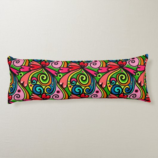 Retro 60er Psychedelic Pattern Seitenschläferkissen (Rückseite)