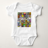 Retro 60er Psychedelic Shalom LIEBE Apparel Gesche Baby Strampler (Vorderseite)