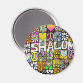 Retro 60er Psychedelic Shalom LIEBE Apparel Gesche Magnet (Vorderseite/Rückseite)
