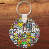Retro 60er Psychedelic Shalom LIEBE Apparel Gesche Schlüsselanhänger (Vorderseite)