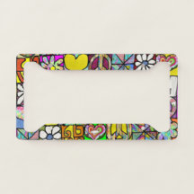 Retro 60er Psychedelic Shalom Liebe Lizenzschild