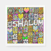 Retro 60er Psychedelic Shalom LIEBE Paper Napkins Serviette (Vorderseite)