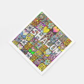Retro 60er Psychedelic Shalom LIEBE Paper Napkins Serviette (Ecke)