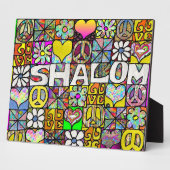 Retro 60er Psychedelic Shalom LIEBE Plaque Fotoplatte (Seite)