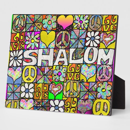 Retro 60er Psychedelic Shalom LIEBE Plaque Fotoplatte (Seite)