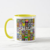Retro 60er Psychedelic Shalom LIEBE Tasse (Links)