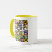 Retro 60er Psychedelic Shalom LIEBE Tasse (Vorderseite Links)