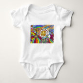 Retro 60er Psychedelic Sunshine Eagle Apparel Gesc Baby Strampler (Vorderseite)