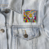 Retro 60er Psychedelic Sunshine Eagle Apparel Gesc Button (Beispiel)