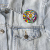Retro 60er Psychedelic Sunshine Eagle Apparel Gesc Button (Beispiel)